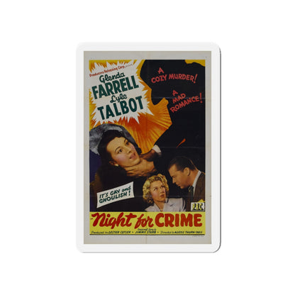 A NIGHT FOR CRIME 1943 Movie Poster - Die-Cut Magnet-5" x 5"-The Sticker Space