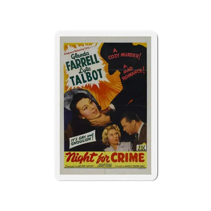 A NIGHT FOR CRIME 1943 Movie Poster - Refrigerator Magnet 5 Inch - The Sticker Space