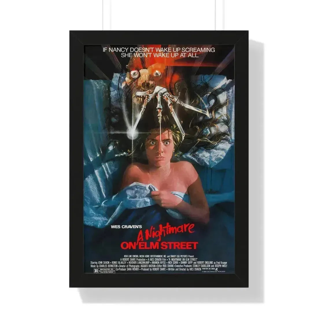 A NIGHTMARE ON ELM STREET 1984 - Framed Movie Poster 16″ x 24″ Black - The Sticker Space