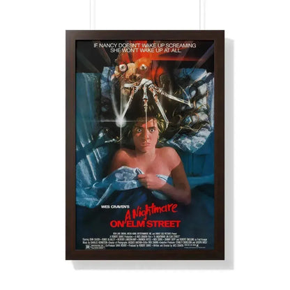 A NIGHTMARE ON ELM STREET 1984 - Framed Movie Poster 20" x 30" Walnut - The Sticker Space