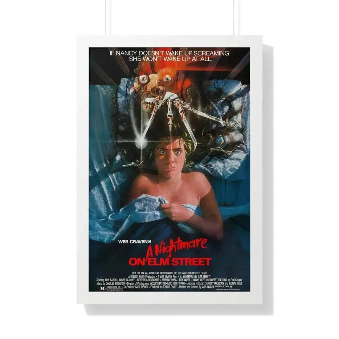 A NIGHTMARE ON ELM STREET 1984 - Framed Movie Poster 20" x 30" White - The Sticker Space