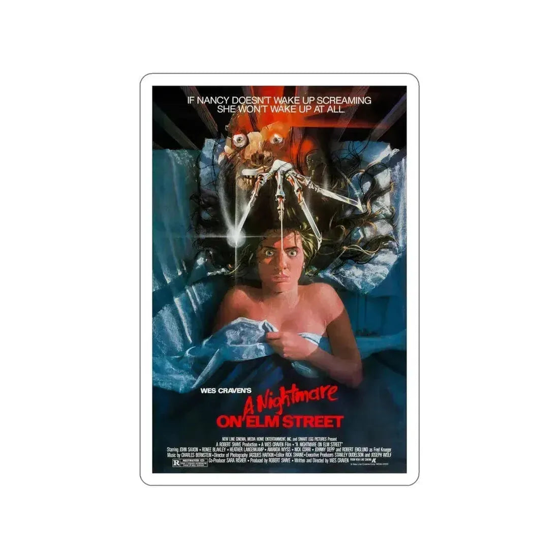 A NIGHTMARE ON ELM STREET 1984 Movie Poster STICKER Vinyl Die-Cut Decal - The Sticker Space