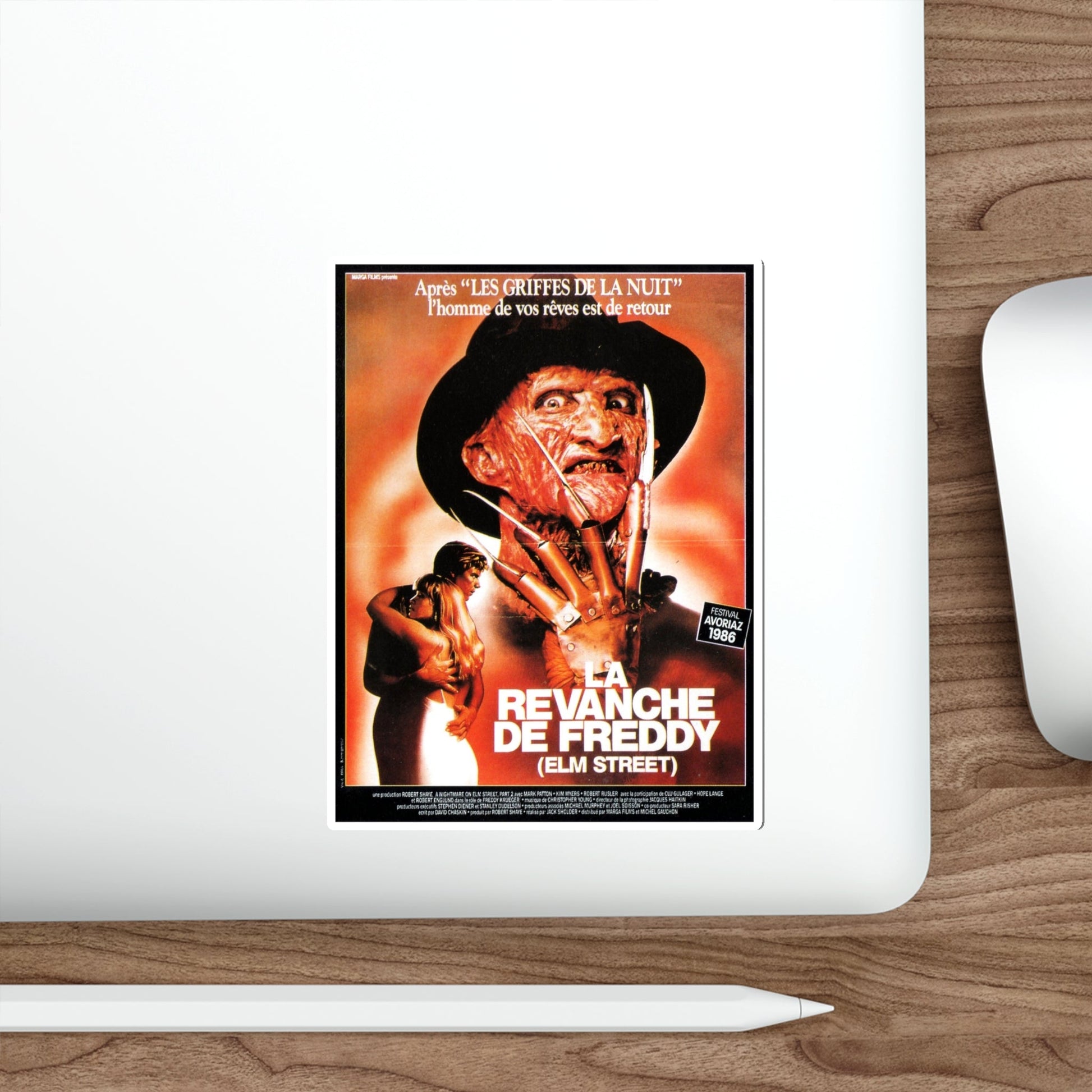 A NIGHTMARE ON ELM STREET 2 FREDDYS REVENGE (FRENCH) 1985 Movie Poster STICKER Vinyl Die-Cut Decal-The Sticker Space