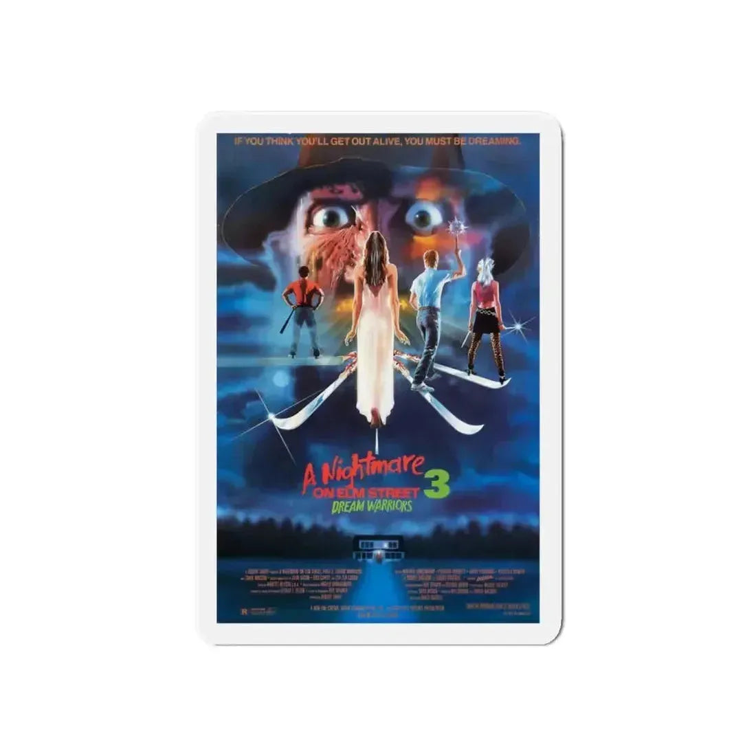 A NIGHTMARE ON ELM STREET 3 DREAM WARRIORS 1987 Movie Poster - Refrigerator Magnet 6 Inch - The Sticker Space