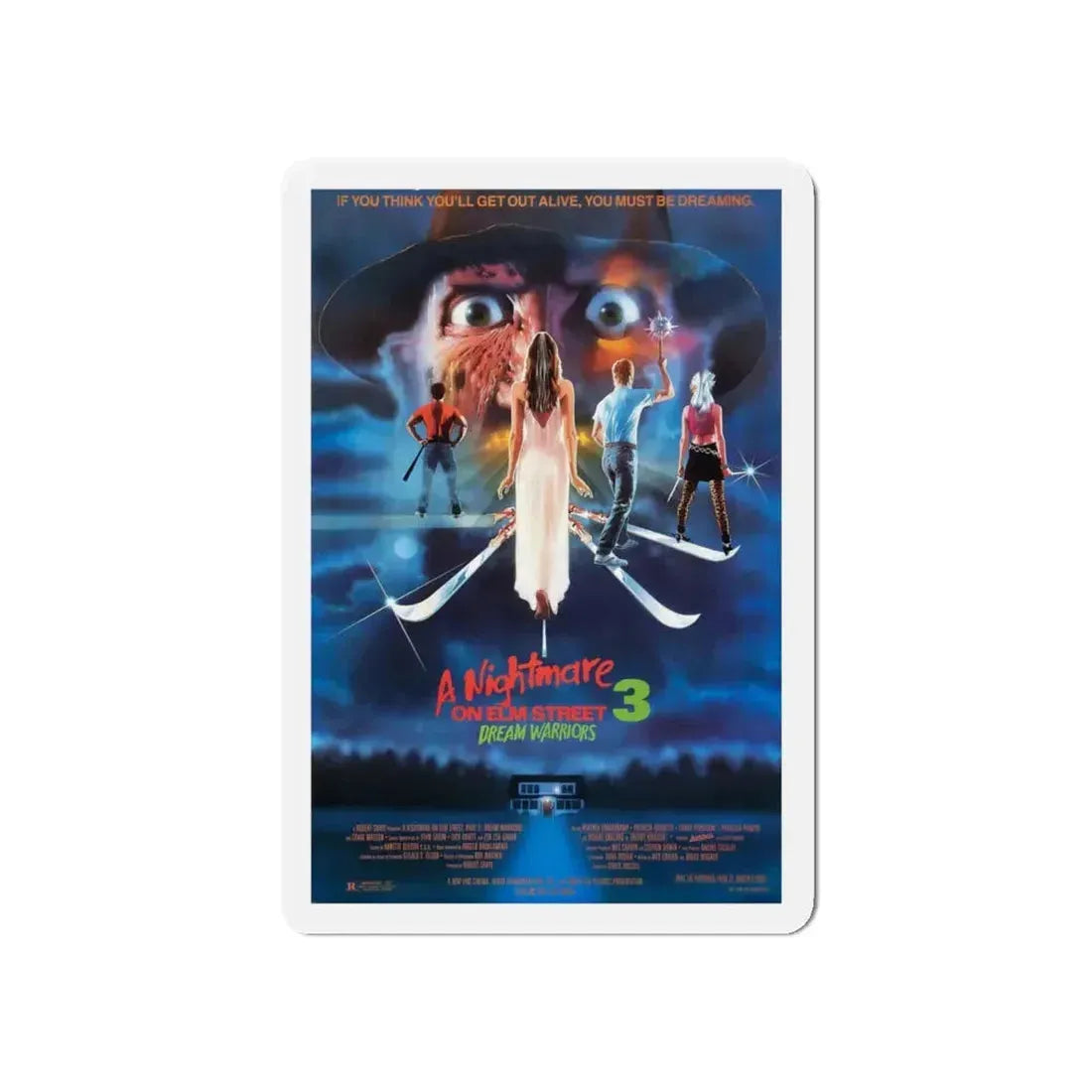 A NIGHTMARE ON ELM STREET 3 DREAM WARRIORS 1987 Movie Poster - Refrigerator Magnet - The Sticker Space
