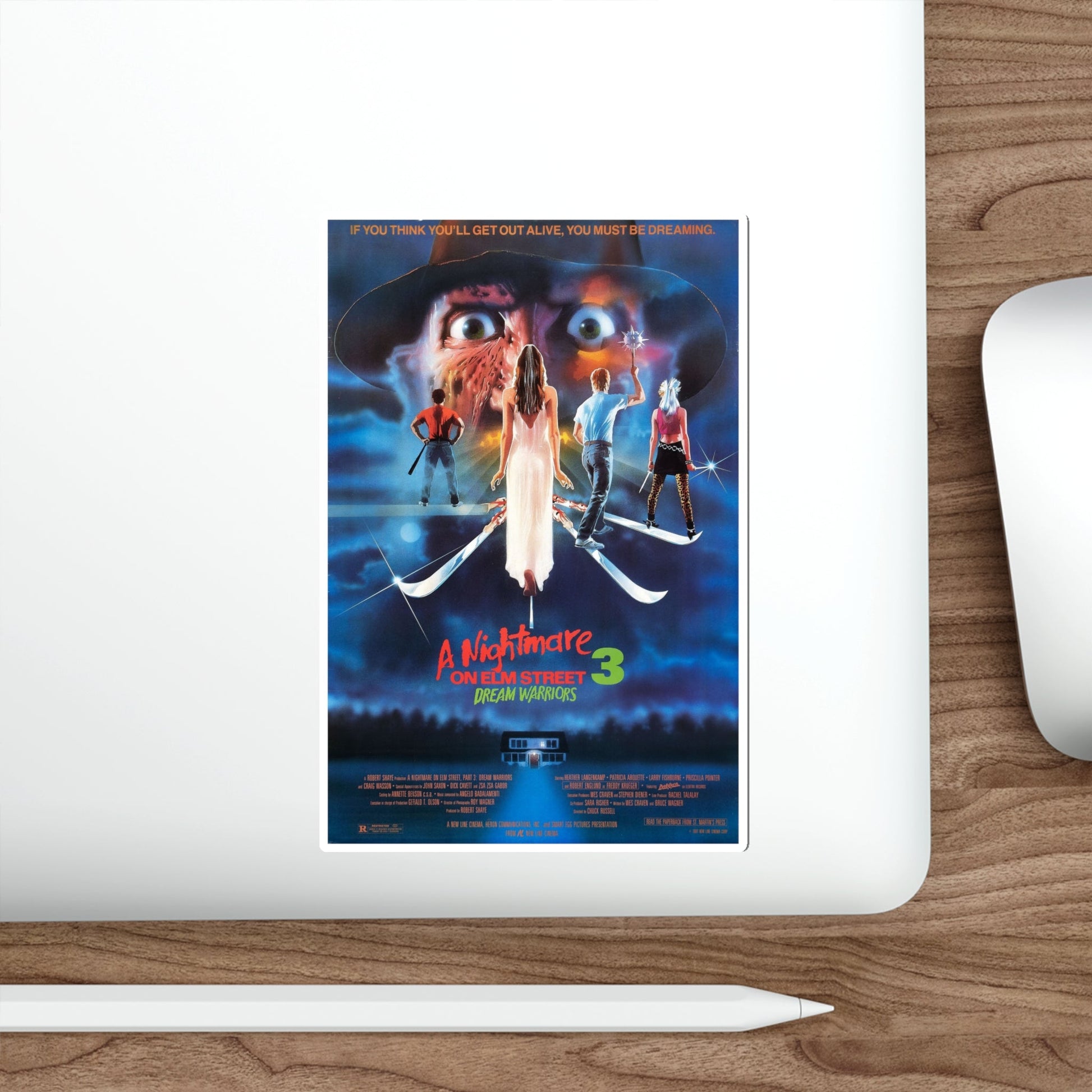 A NIGHTMARE ON ELM STREET 3 DREAM WARRIORS 1987 Movie Poster STICKER Vinyl Die-Cut Decal-The Sticker Space