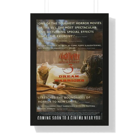 A NIGHTMARE ON ELM STREET 3 (TEASER) 1987 - Framed Movie Poster 16″ x 24″ Black - The Sticker Space