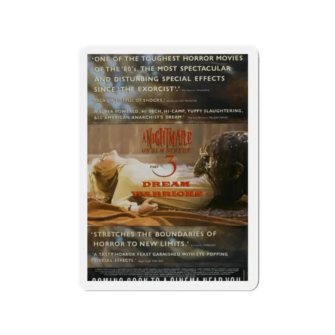 A NIGHTMARE ON ELM STREET 3 (TEASER) 1987 Movie Poster - Refrigerator Magnet 2 Inch - The Sticker Space