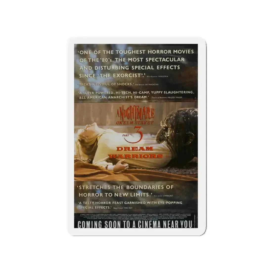 A NIGHTMARE ON ELM STREET 3 (TEASER) 1987 Movie Poster - Refrigerator Magnet 3 Inch - The Sticker Space