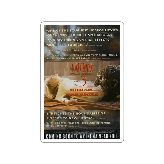 A NIGHTMARE ON ELM STREET 3 (TEASER) 1987 Movie Poster STICKER Vinyl Die-Cut Decal 2 Inch - The Sticker Space