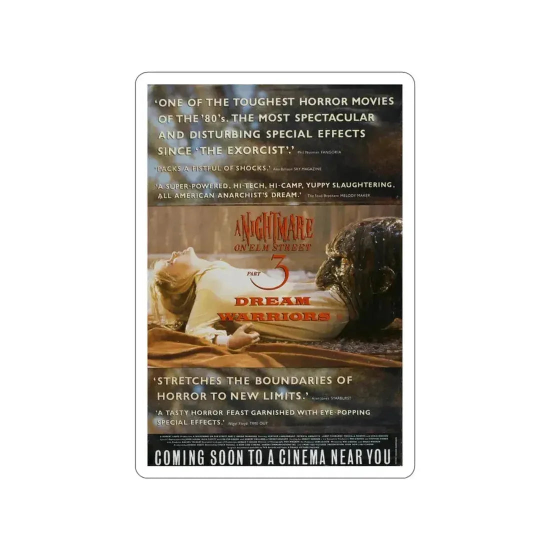 A NIGHTMARE ON ELM STREET 3 (TEASER) 1987 Movie Poster STICKER Vinyl Die-Cut Decal - The Sticker Space