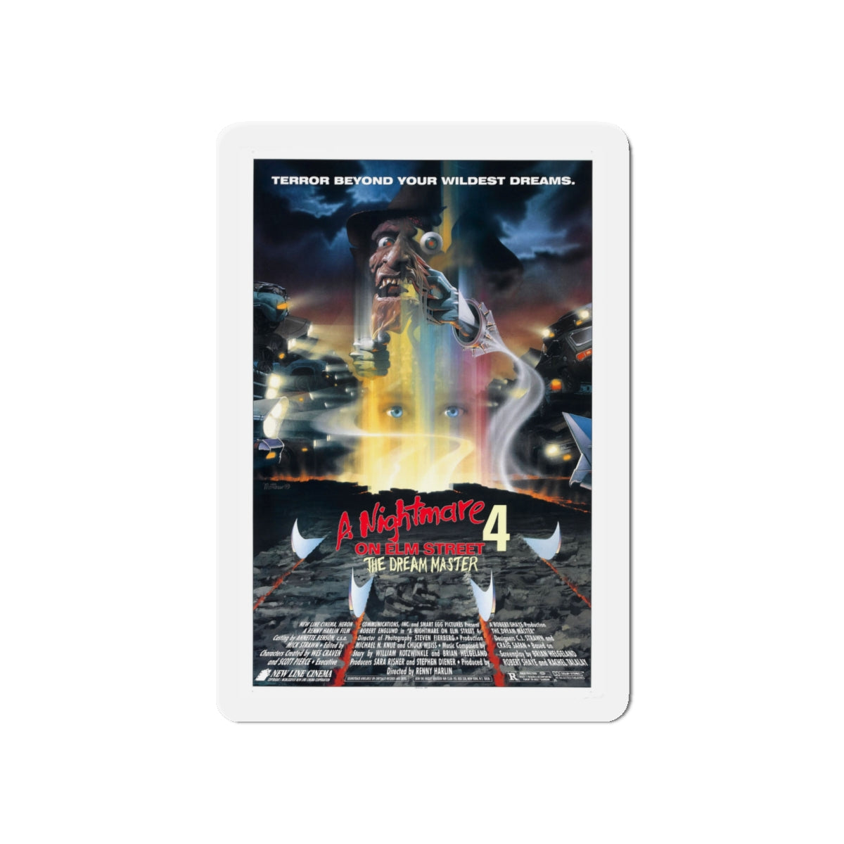 A NIGHTMARE ON ELM STREET 4 THE DREAM MASTER 1988 Movie Poster - Die-Cut Magnet-5" x 5"-The Sticker Space