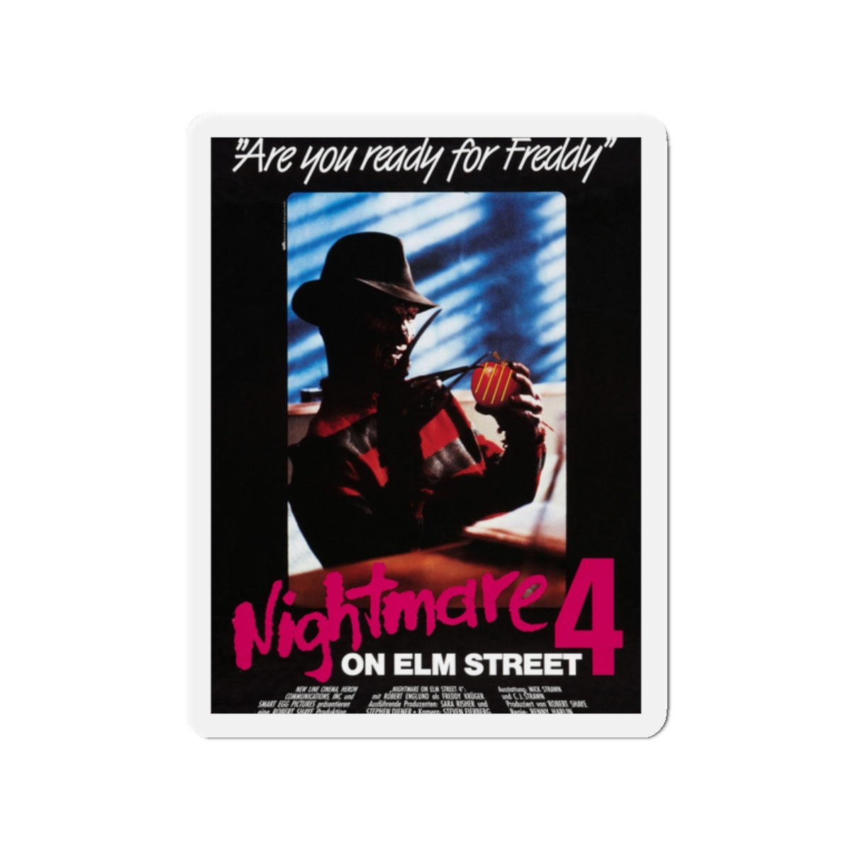 A NIGHTMARE ON ELM STREET 4 THE DREAM MASTER (GERMAN) 1988 Movie Poster - Die-Cut Magnet-2" x 2"-The Sticker Space