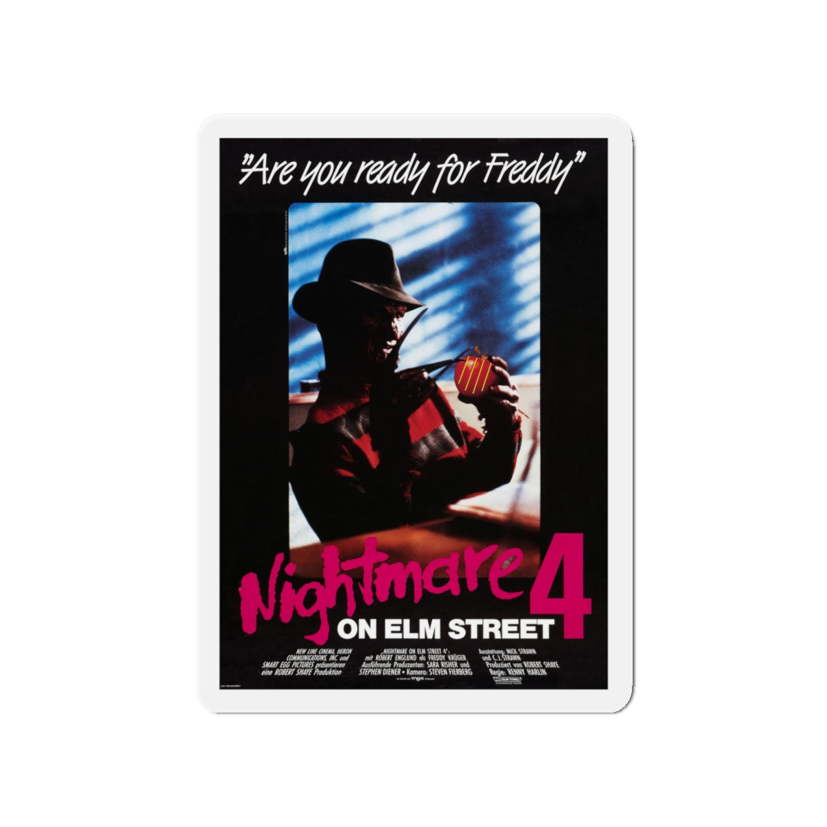 A NIGHTMARE ON ELM STREET 4 THE DREAM MASTER (GERMAN) 1988 Movie Poster - Die-Cut Magnet-4" x 4"-The Sticker Space