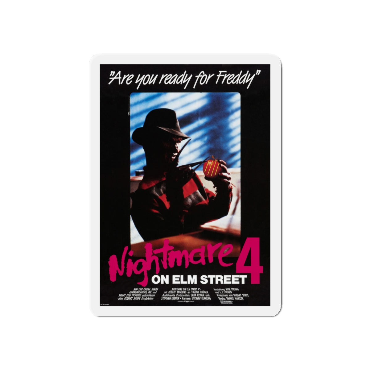 A NIGHTMARE ON ELM STREET 4 THE DREAM MASTER (GERMAN) 1988 Movie Poster - Die-Cut Magnet-5" x 5"-The Sticker Space