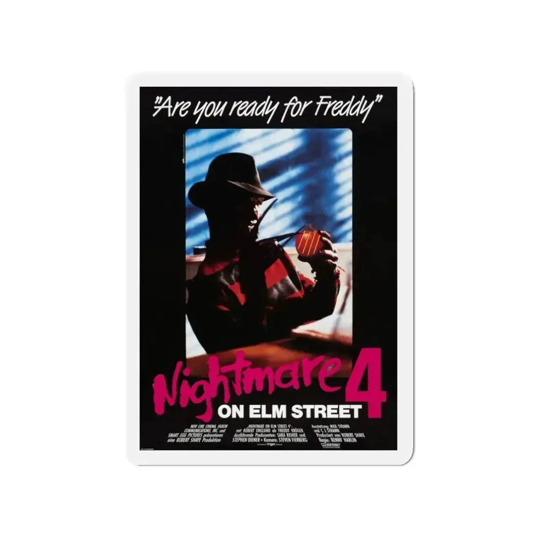 A NIGHTMARE ON ELM STREET 4 THE DREAM MASTER (GERMAN) 1988 Movie Poster - Refrigerator Magnet 3 Inch - The Sticker Space
