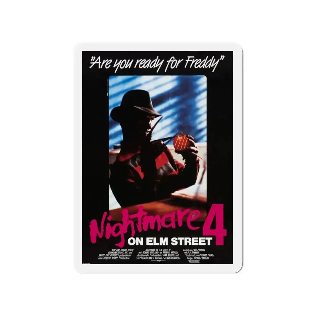 A NIGHTMARE ON ELM STREET 4 THE DREAM MASTER (GERMAN) 1988 Movie Poster - Refrigerator Magnet 3 Inch - The Sticker Space