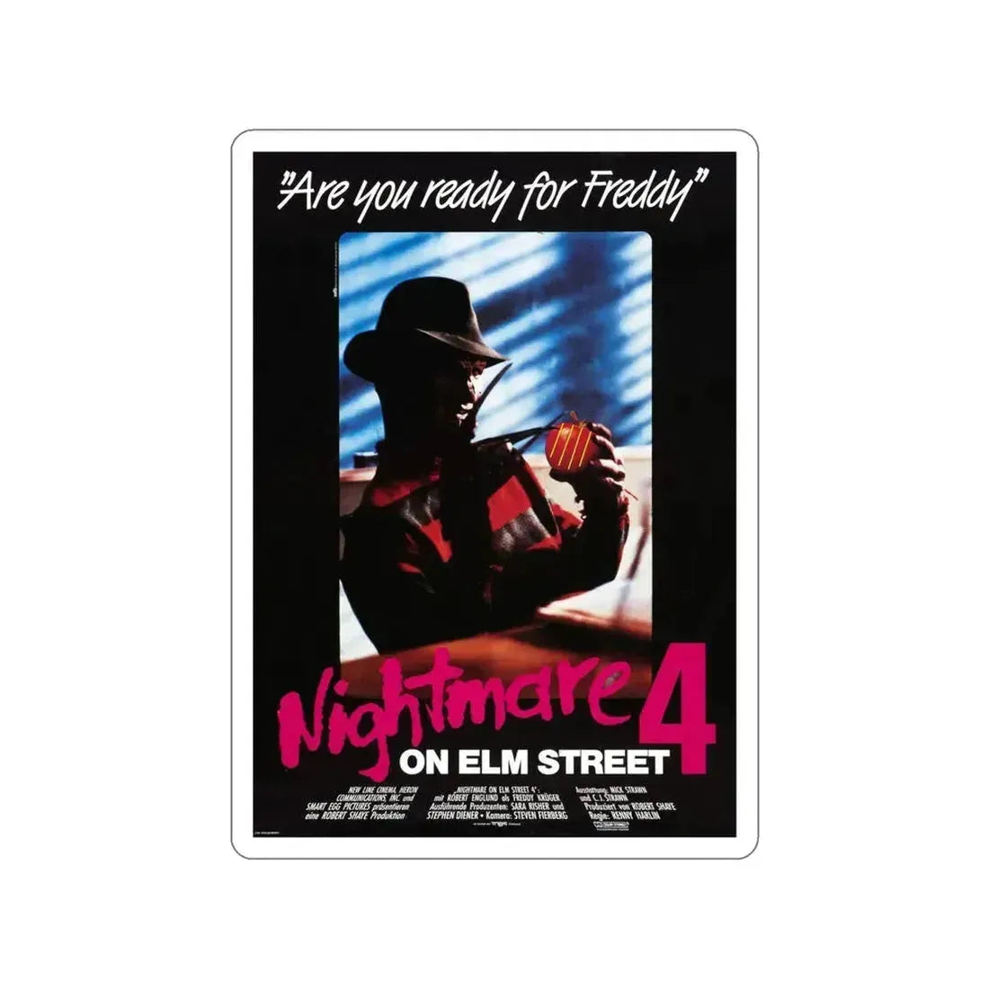 A NIGHTMARE ON ELM STREET 4 THE DREAM MASTER (GERMAN) 1988 Movie Poster STICKER Vinyl Die-Cut Decal - The Sticker Space