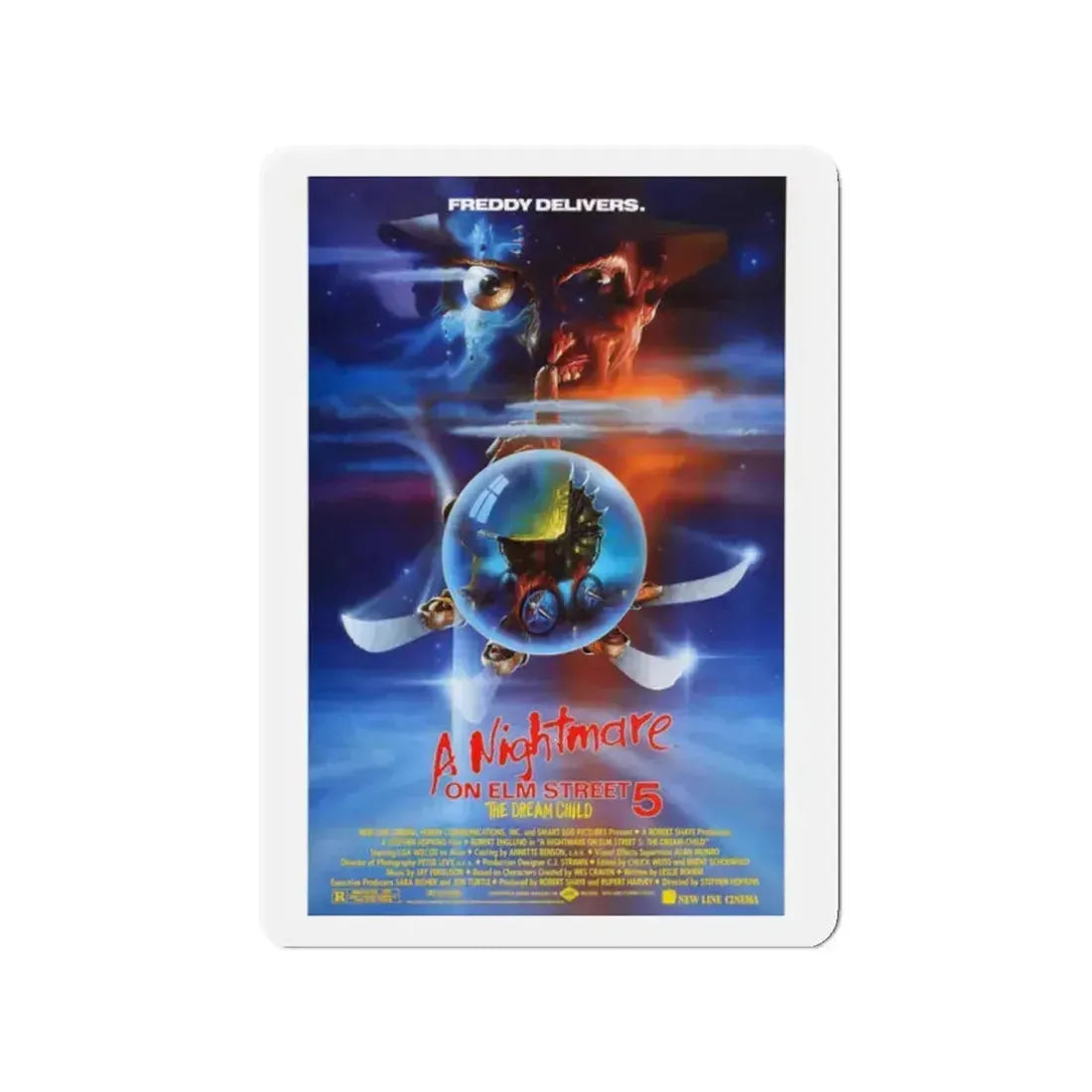 A NIGHTMARE ON ELM STREET 5 THE DREAM CHILD 1989 Movie Poster - Refrigerator Magnet 2 Inch - The Sticker Space