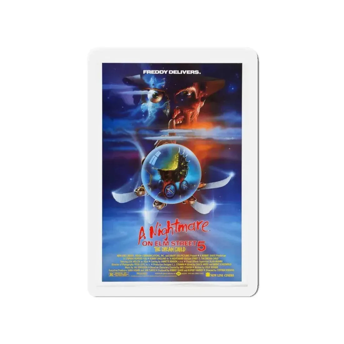 A NIGHTMARE ON ELM STREET 5 THE DREAM CHILD 1989 Movie Poster - Refrigerator Magnet 4 Inch - The Sticker Space