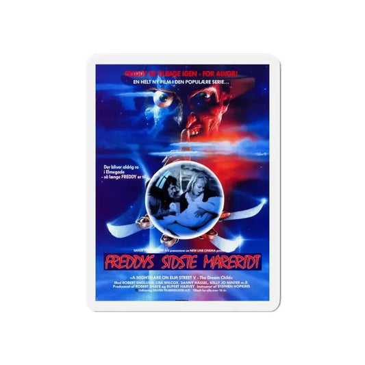 A NIGHTMARE ON ELM STREET 5 THE DREAM CHILD (DANISH) 1989 Movie Poster - Refrigerator Magnet 6 Inch - The Sticker Space