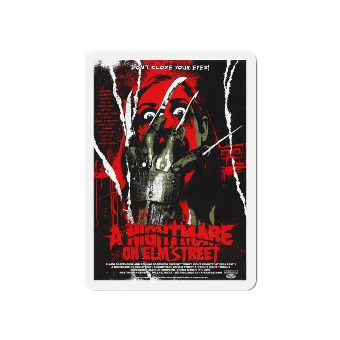 A NIGHTMARE ON ELM STREET (ALAMO) 1984 Movie Poster - Refrigerator Magnet 6 Inch - The Sticker Space