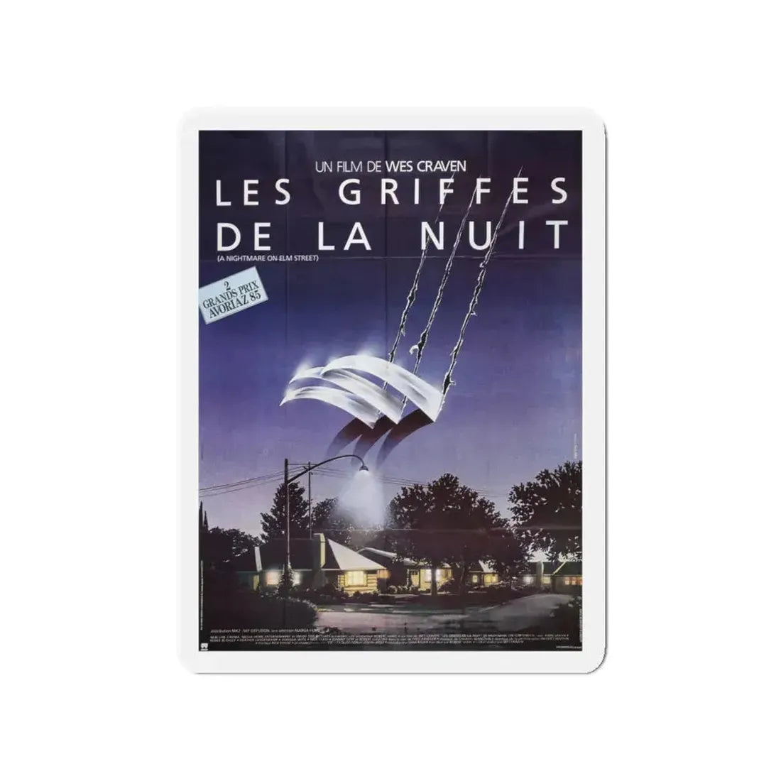 A NIGHTMARE ON ELM STREET (FRENCH) 1984 Movie Poster - Refrigerator Magnet 4 Inch - The Sticker Space