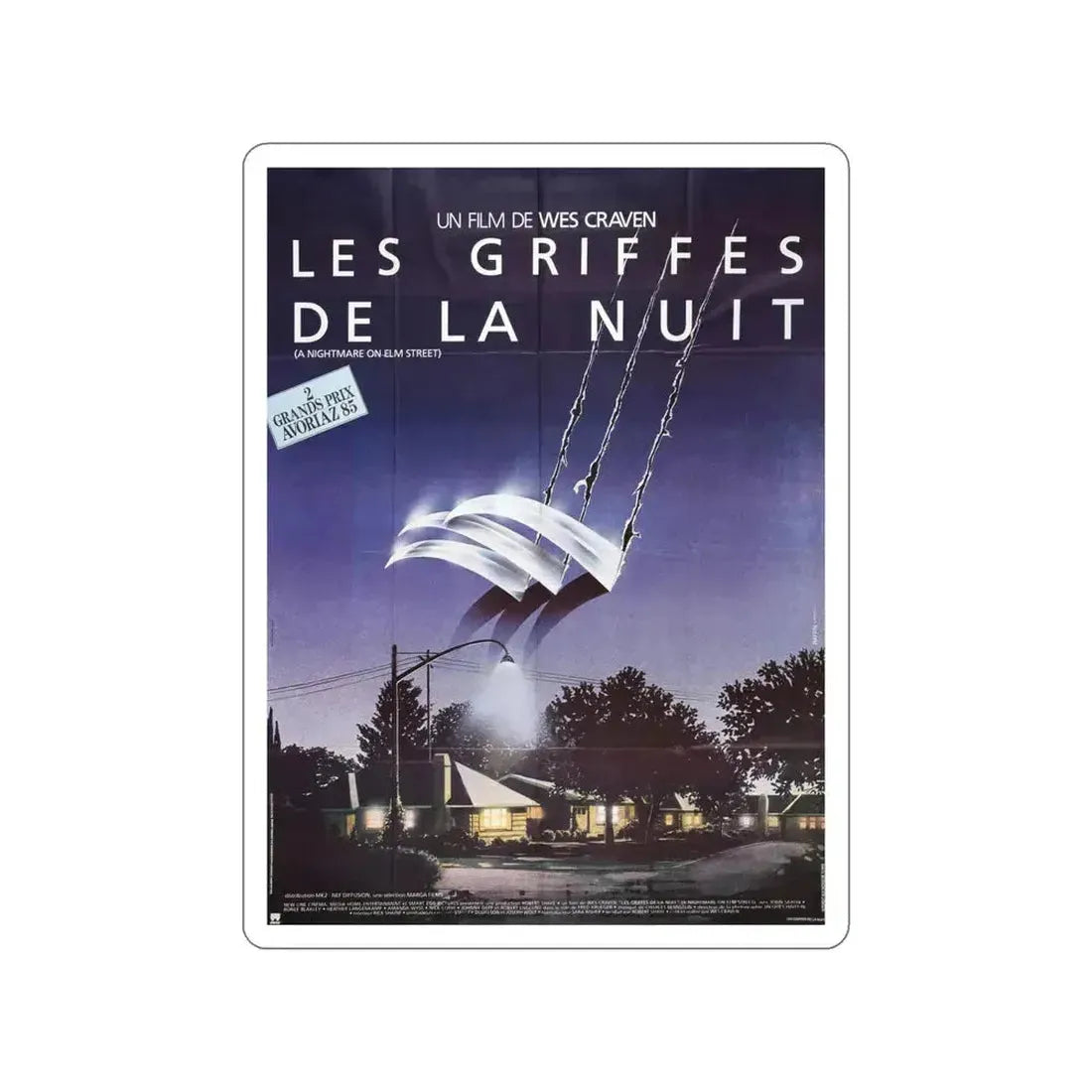 A NIGHTMARE ON ELM STREET (FRENCH) 1984 Movie Poster STICKER Vinyl Die-Cut Decal - The Sticker Space