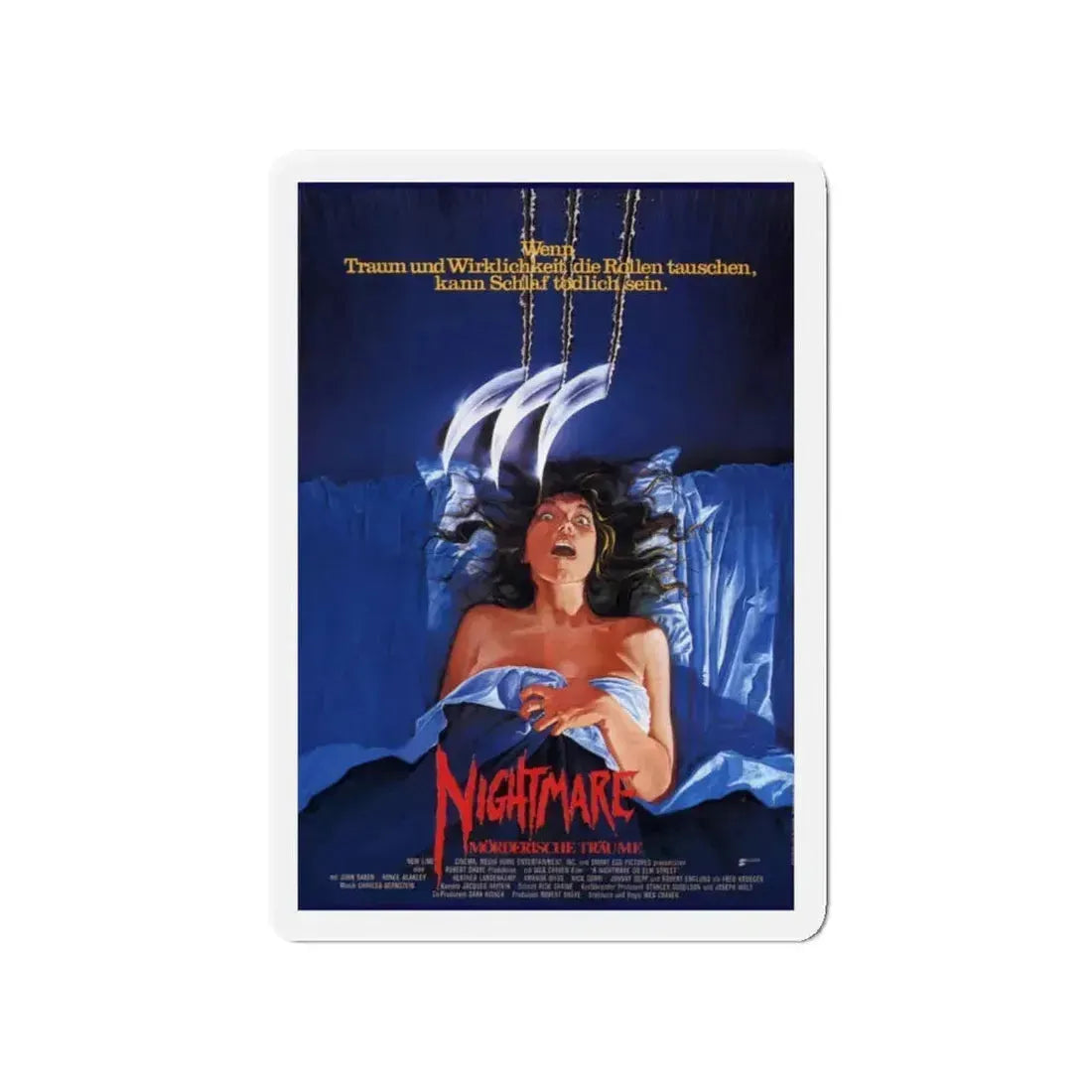 A NIGHTMARE ON ELM STREET (GERMAN) 1984 Movie Poster - Refrigerator Magnet 4 Inch - The Sticker Space
