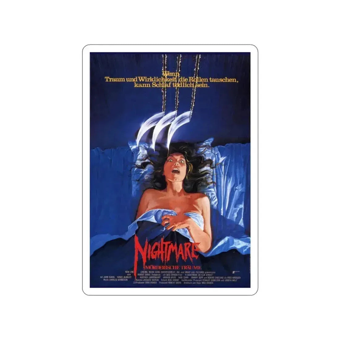 A NIGHTMARE ON ELM STREET (GERMAN) 1984 Movie Poster STICKER Vinyl Die-Cut Decal - The Sticker Space