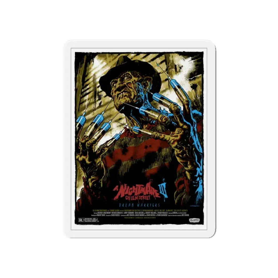 A NIGHTMARE ON ELM STREET III (ALAMO) 1987 Movie Poster - Refrigerator Magnet 5 Inch - The Sticker Space
