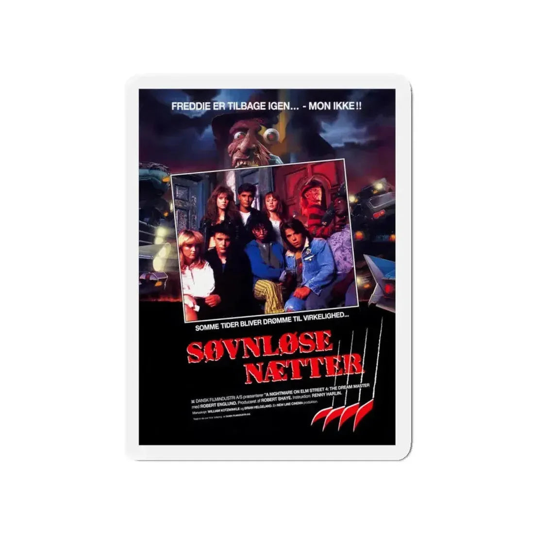 A NIGHTMARE ON ELM STREET PART 4 THE DREAM MASTER (DANISH) 1988 Movie Poster - Refrigerator Magnet 4 Inch - The Sticker Space