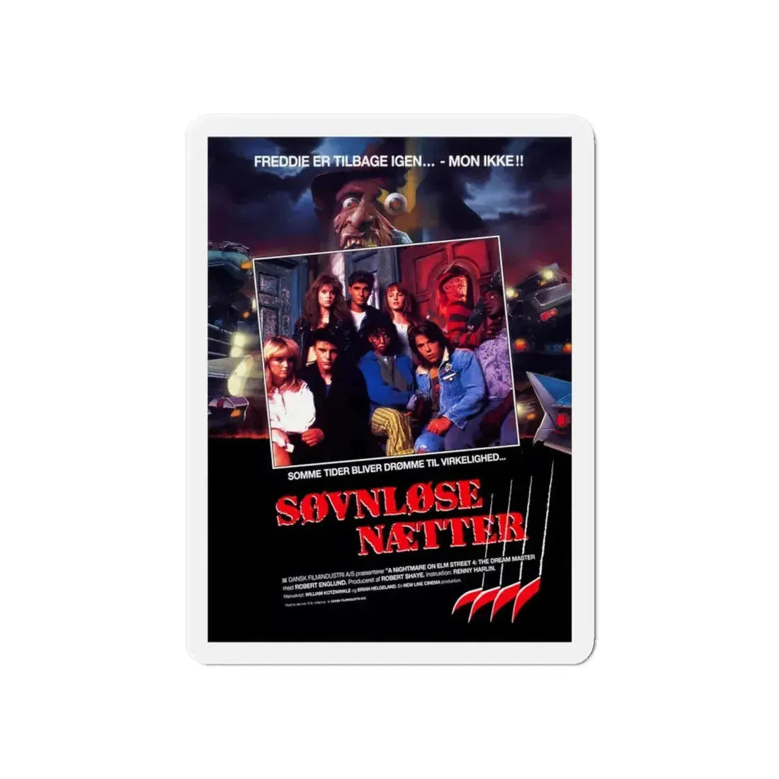 A NIGHTMARE ON ELM STREET PART 4 THE DREAM MASTER (DANISH) 1988 Movie Poster - Refrigerator Magnet - The Sticker Space
