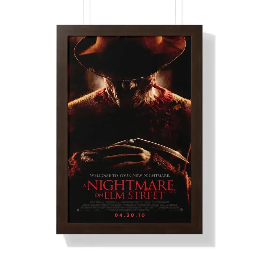 A NIGHTMARE ON ELM STREET (REMAKE) 1984 - Framed Movie Poster 16″ x 24″ Walnut - The Sticker Space