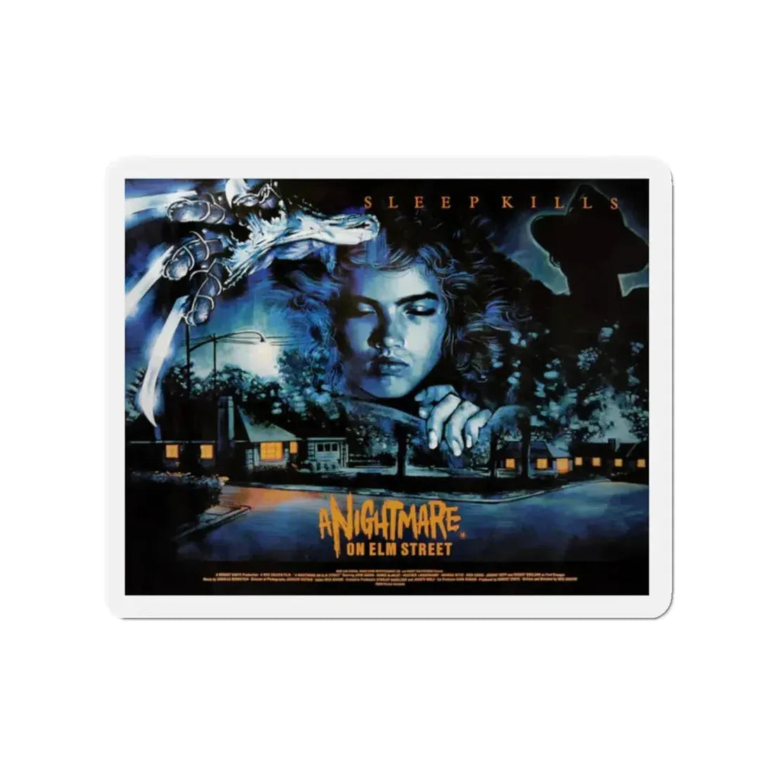 A NIGHTMARE ON ELM STREET (UK) 1984 Movie Poster - Refrigerator Magnet 2 Inch - The Sticker Space