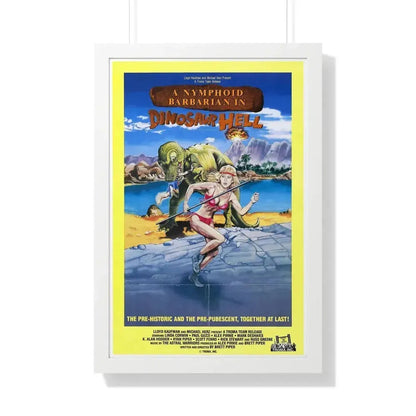 A NYMPHOID BARBARIAN IN DINOSAUR HELL 1990 - Framed Movie Poster - The Sticker Space