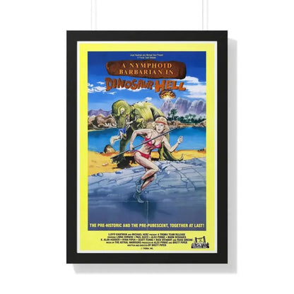 A NYMPHOID BARBARIAN IN DINOSAUR HELL 1990 - Framed Movie Poster - The Sticker Space