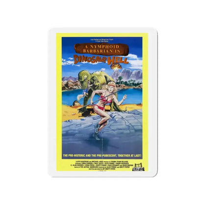 A NYMPHOID BARBARIAN IN DINOSAUR HELL 1990 Movie Poster - Refrigerator Magnet 2 Inch - The Sticker Space