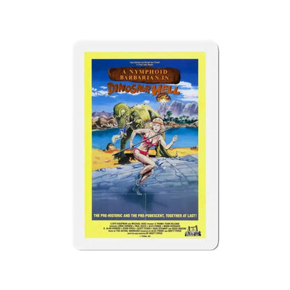 A NYMPHOID BARBARIAN IN DINOSAUR HELL 1990 Movie Poster - Refrigerator Magnet 4 Inch - The Sticker Space
