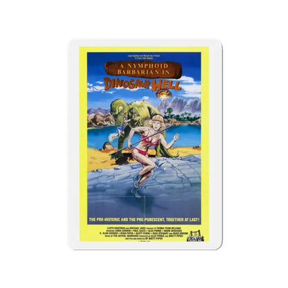 A NYMPHOID BARBARIAN IN DINOSAUR HELL 1990 Movie Poster - Refrigerator Magnet - The Sticker Space