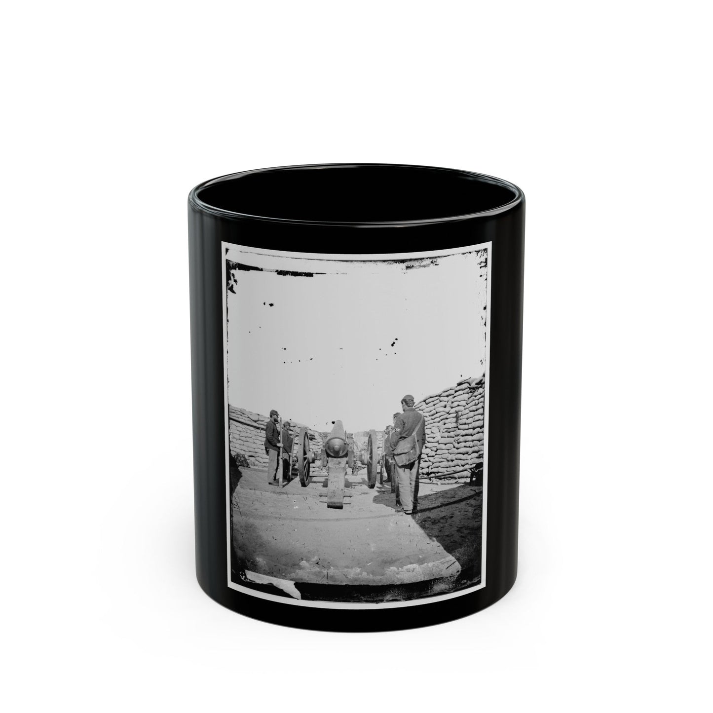 A Parrott Gun (Trained On Sumter ) (U.S. Civil War) Black Coffee Mug-11oz-The Sticker Space