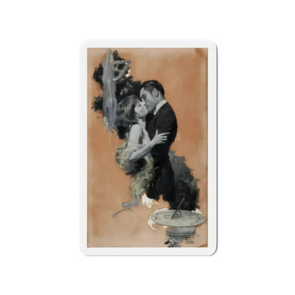 A Passionate Kiss, story illustration, 1922 (Magazine Illustration) Refrigerator Magnet 3 Inch Die-Cut - The Sticker Space
