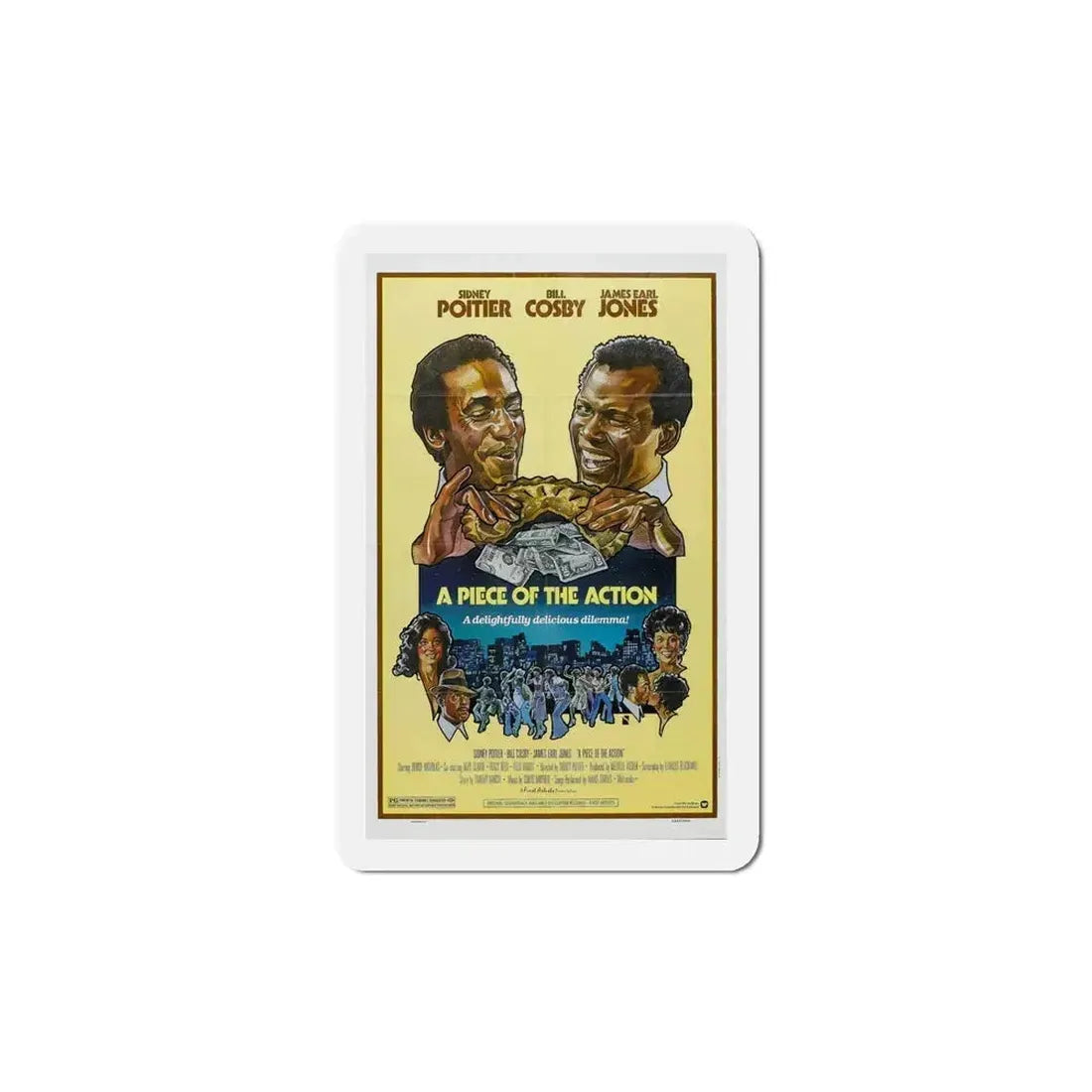 A Piece of the Action 1977 Movie Poster Refrigerator Magnet 5 Inch - The Sticker Space