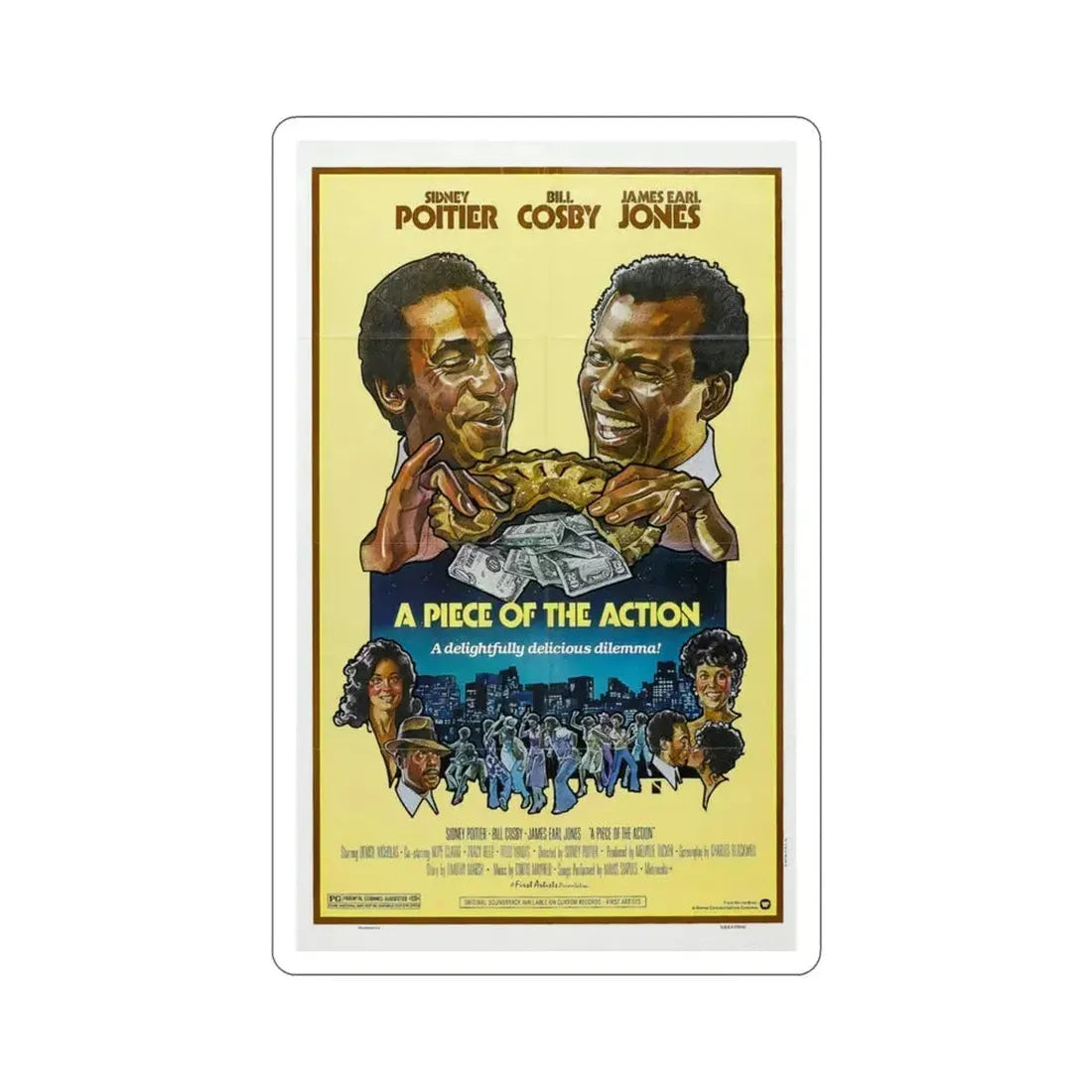 A Piece of the Action 1977 Movie Poster STICKER Vinyl Die-Cut Decal 3 Inch - The Sticker Space