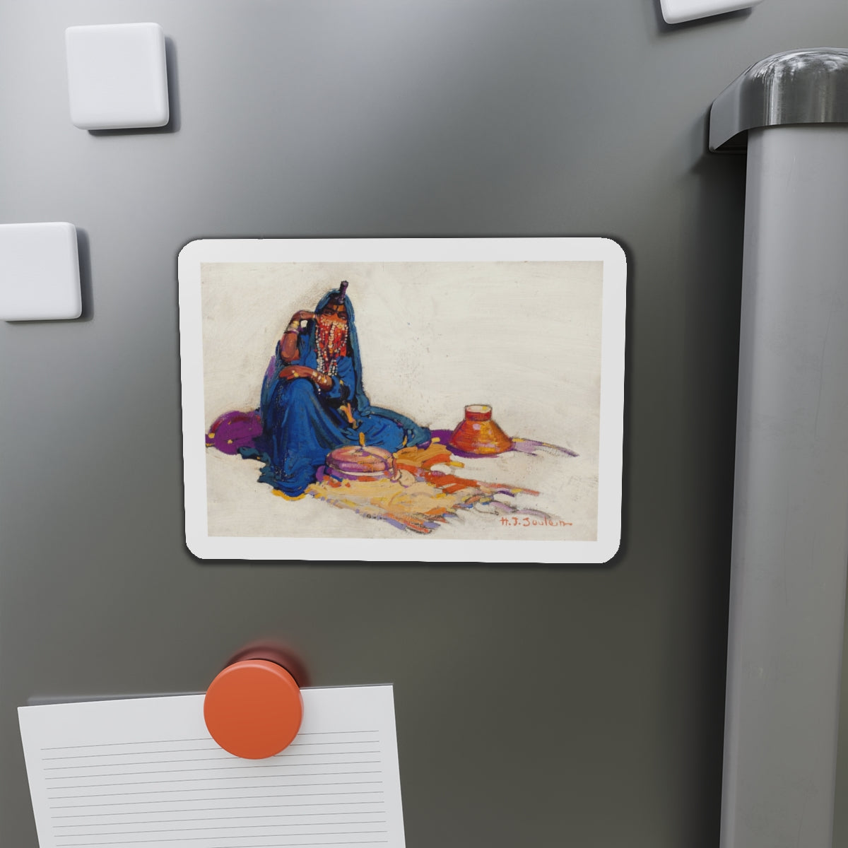 A Pilgrimage to Palestine, 1927 (Magazine Illustration) Refrigerator Magnet-The Sticker Space