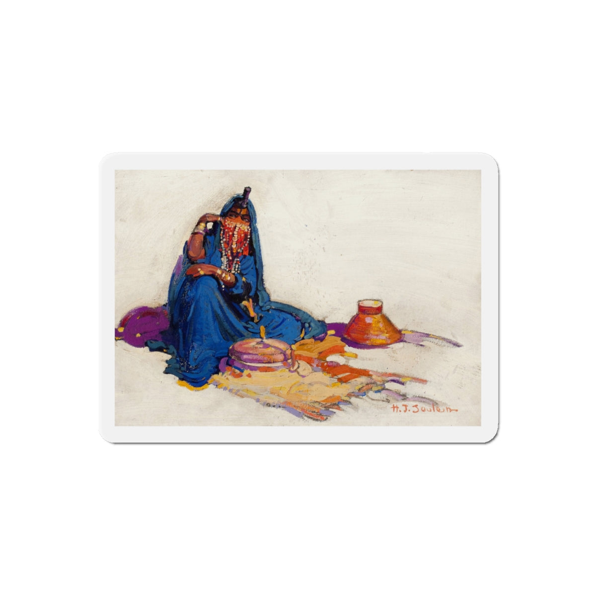 A Pilgrimage to Palestine, 1927 (Magazine Illustration) Refrigerator Magnet-6" × 6"-The Sticker Space