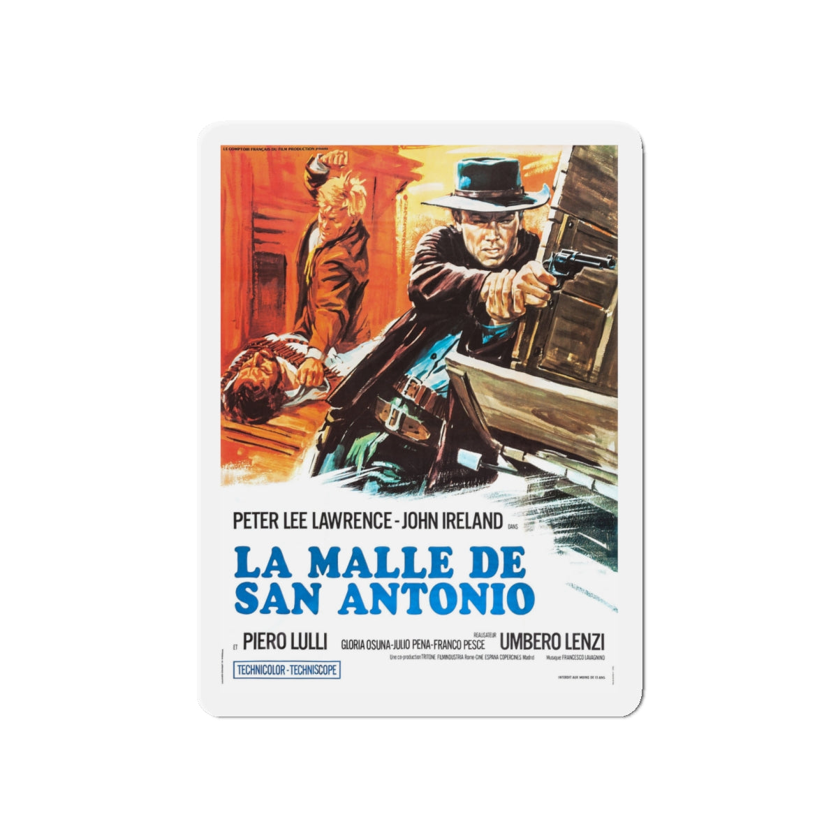 A PISTOL FOR A 100 COFFINS 1968 Movie Poster - Die-Cut Magnet-5" x 5"-The Sticker Space