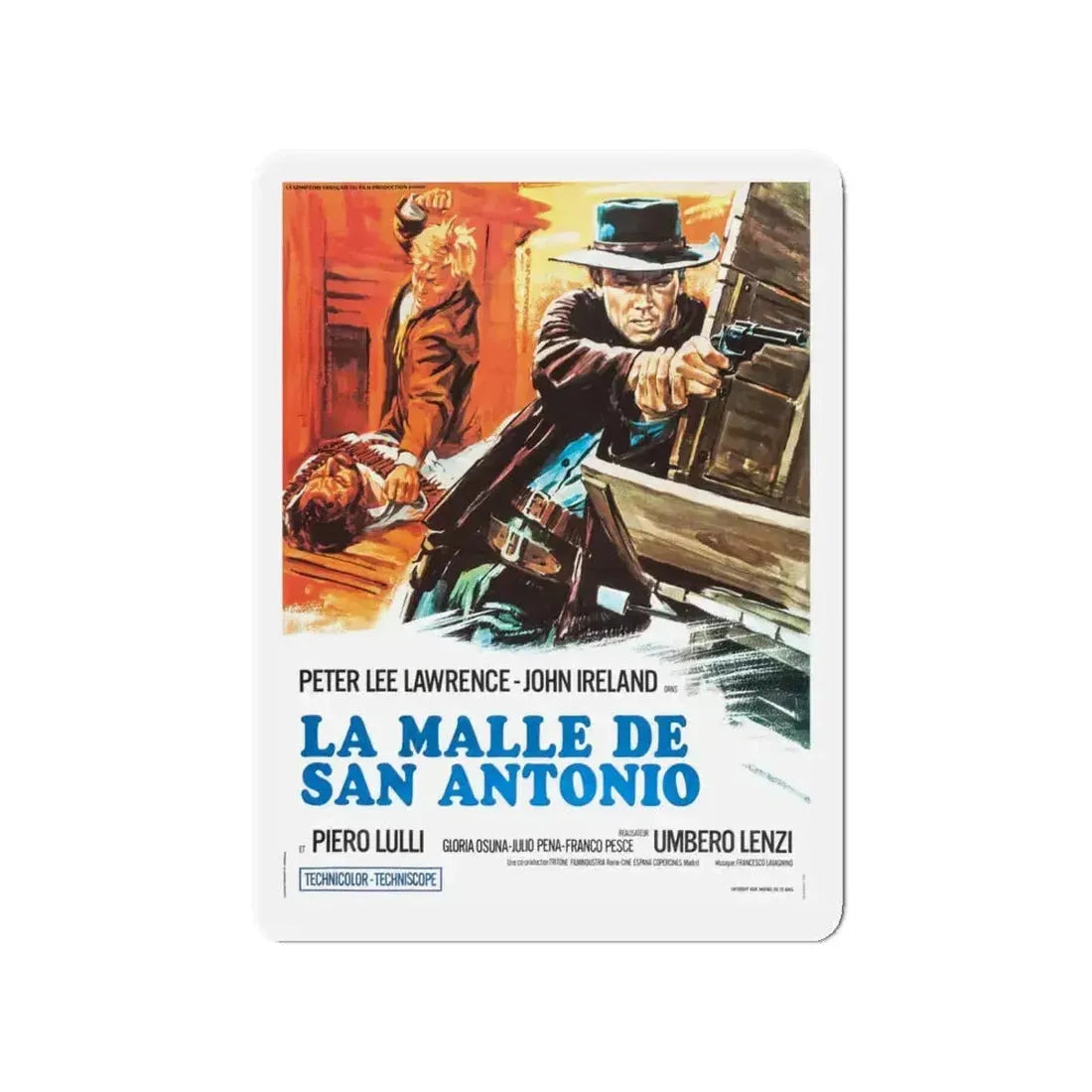 A PISTOL FOR A 100 COFFINS 1968 Movie Poster - Refrigerator Magnet 4 Inch - The Sticker Space