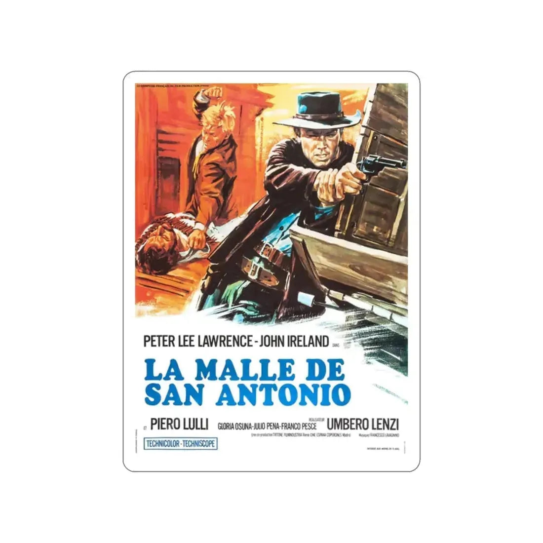 A PISTOL FOR A 100 COFFINS 1968 Movie Poster STICKER Vinyl Die-Cut Decal 2 Inch - The Sticker Space