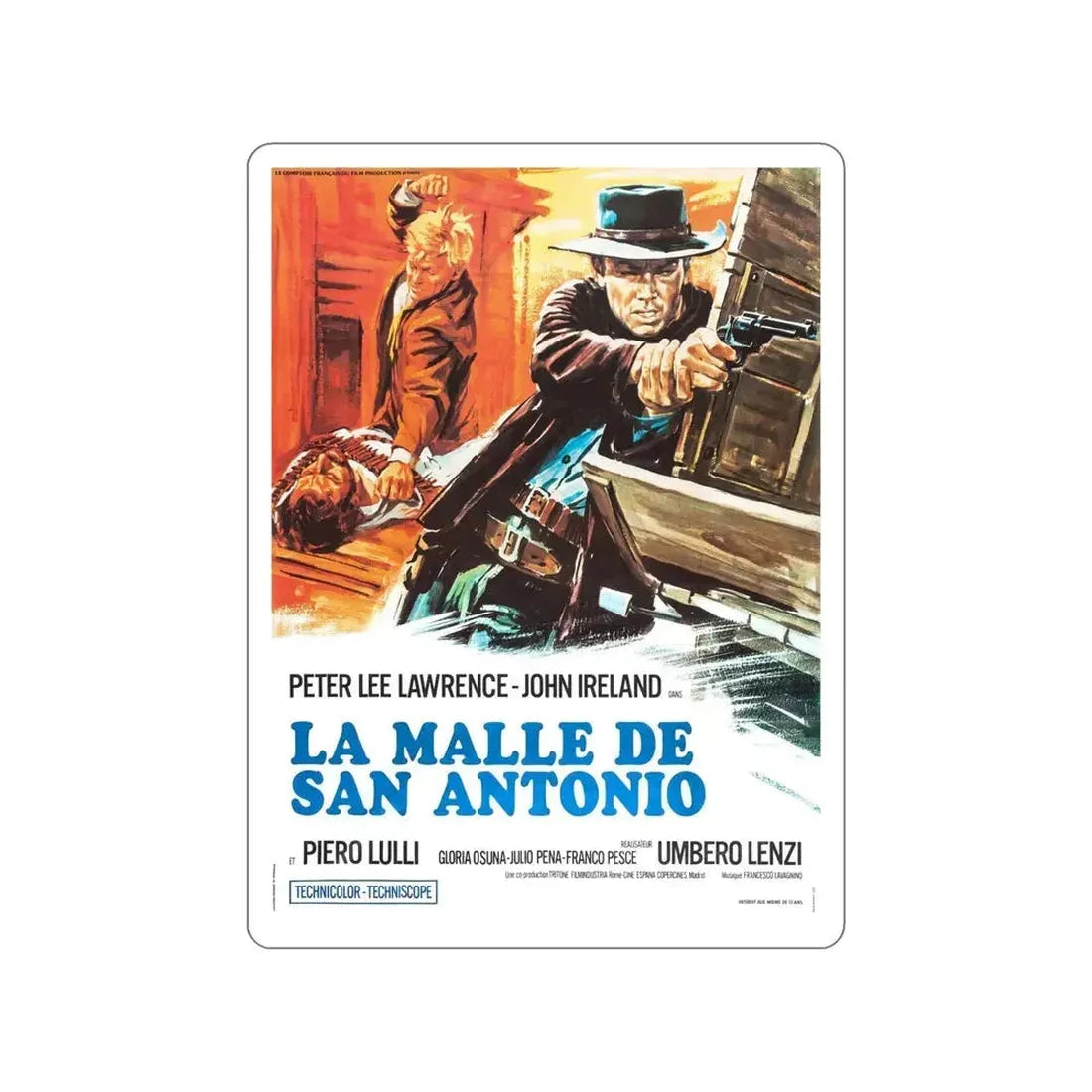 A PISTOL FOR A 100 COFFINS 1968 Movie Poster STICKER Vinyl Die-Cut Decal 6 Inch - The Sticker Space